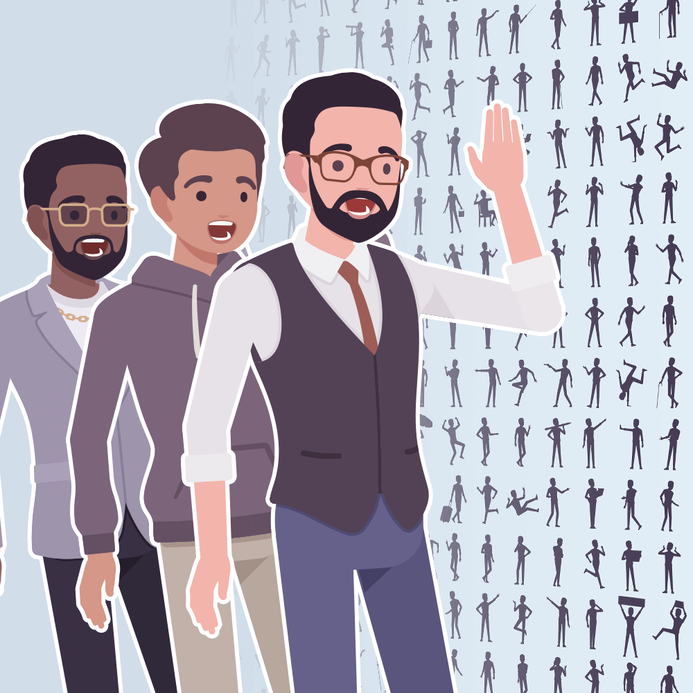 Vector Character Matrix for Adobe Illustrator: 300+ poses and dynamic symbol-based character construction kit for professional illustrators.